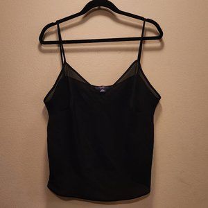 Chaps Plus Size Transparent Navy Blue Cropped Tank